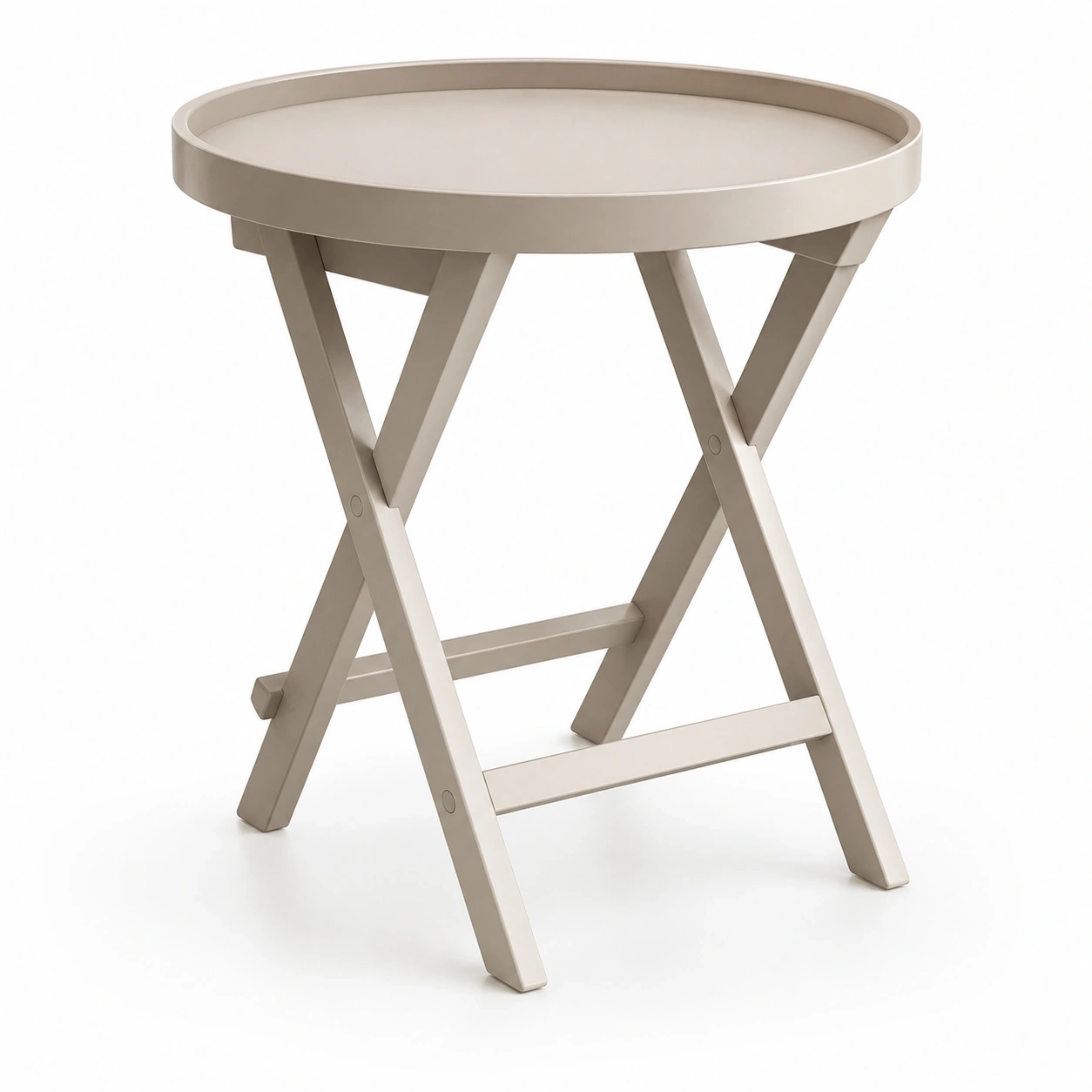 Table pliante ronde beige